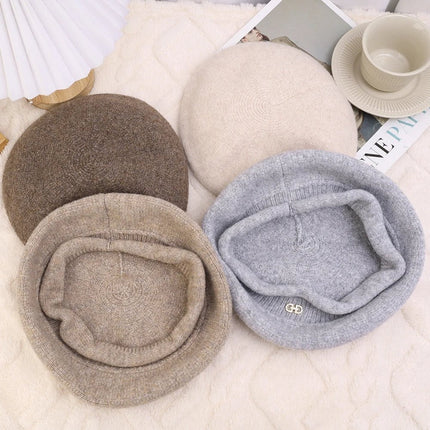 Béret Femme en Laine hiver - Beige - Ajustable (du 54 au 59) | La boutique du chapeau