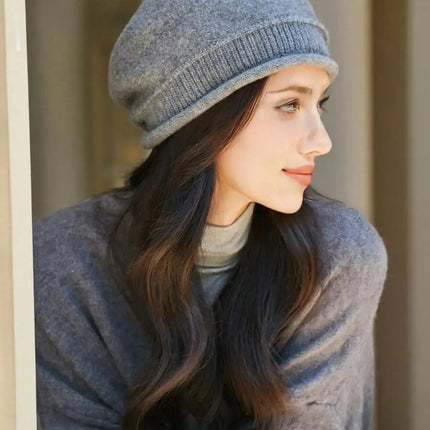 Béret Femme en Laine hiver - Gris - Ajustable (du 54 au 59) | La boutique du chapeau