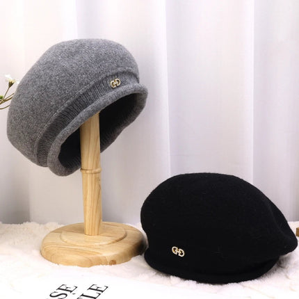 Béret Femme en Laine hiver - Beige - Ajustable (du 54 au 59) | La boutique du chapeau