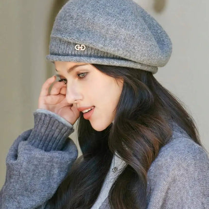 Béret Femme en Laine hiver - Gris - Ajustable (du 54 au 59) | La boutique du chapeau