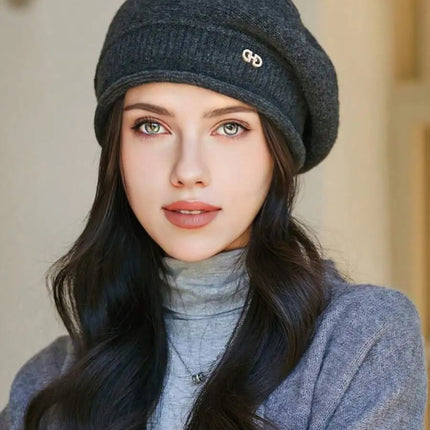 Béret Femme en Laine hiver - Gris - Ajustable (du 54 au 59) | La boutique du chapeau