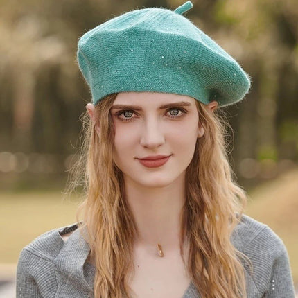 Béret femme en velours - Bleu - Ajustable (du 54 au 59) | La boutique du chapeau