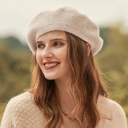 Béret femme en velours - Vert - Ajustable (du 54 au 59) | La boutique du chapeau