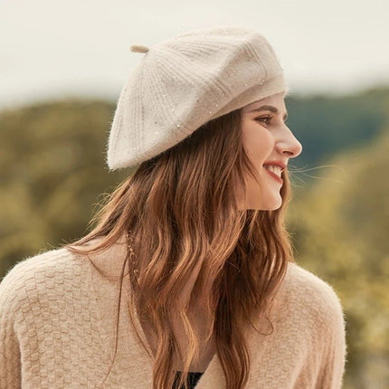 Béret femme en velours - Bleu - Ajustable (du 54 au 59) | La boutique du chapeau