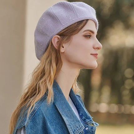 Béret femme en velours - Bleu - Ajustable (du 54 au 59) | La boutique du chapeau