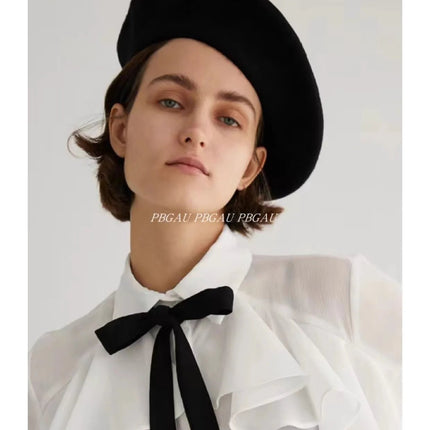 Béret femme grande taille - Noir - L (58 - 59cm) | La boutique du chapeau