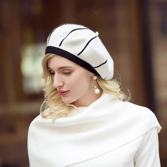 Béret femme luxe - Blanc - M (56 - 58cm) | La boutique du chapeau