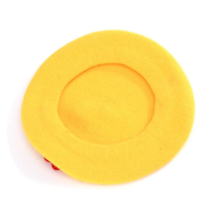 Béret francais - Rouge avec cerise - Ajustable (du 54 au 59) | La boutique du chapeau