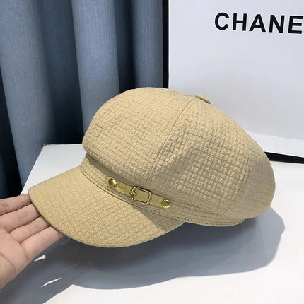 Béret octogonal rétro - Beige - M (56 - 58cm) | La boutique du chapeau