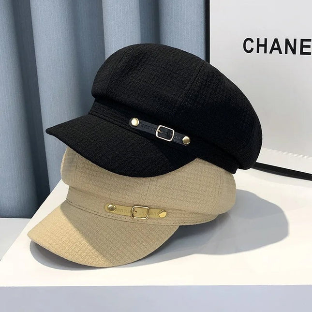 Béret octogonal rétro - Khaki - M (56 - 58cm) | La boutique du chapeau