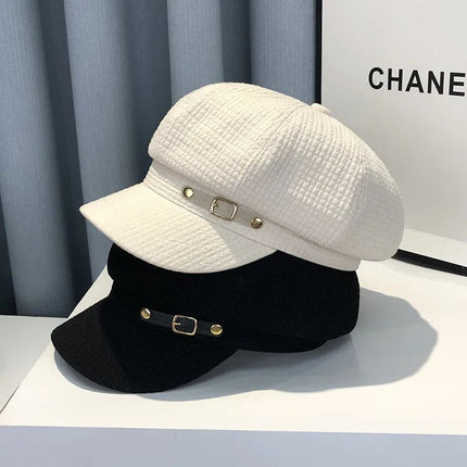 Béret octogonal rétro - Khaki - M (56 - 58cm) | La boutique du chapeau