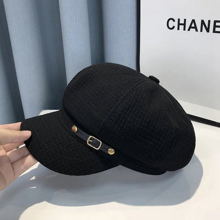 Béret octogonal rétro - Khaki - M (56 - 58cm) | La boutique du chapeau