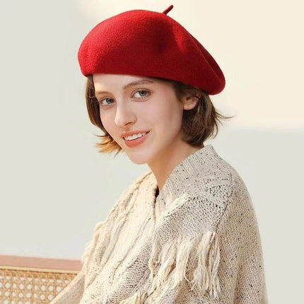 Béret pour femme - Rouge - Ajustable (du 54 au 59) | La boutique du chapeau