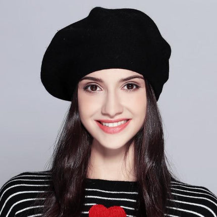 Béret pour femme - Noir - Ajustable (du 54 au 59) | La boutique du chapeau