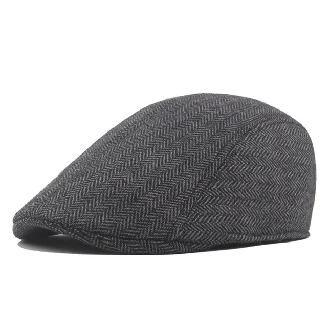 Béret rétro coupe - vent - Style01 - gris foncé - Ajustable (du 54 au 59) | La boutique du chapeau