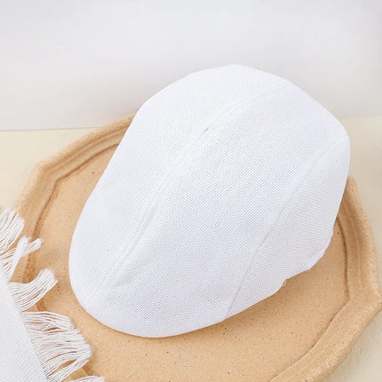 Béret rétro coupe - vent - Style02 - blanc - Ajustable (du 54 au 59) | La boutique du chapeau