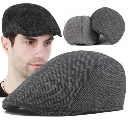 Béret rétro coupe - vent - Style01 - gris foncé - Ajustable (du 54 au 59) | La boutique du chapeau