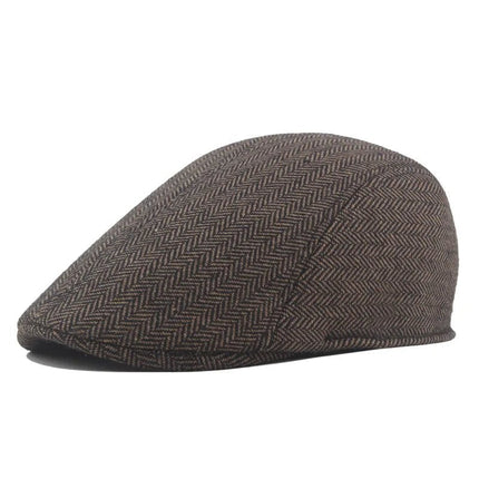 Béret rétro coupe - vent - Style01 - café - Ajustable (du 54 au 59) | La boutique du chapeau