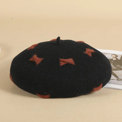 Béret rétro en laine - Noir 2 - | La boutique du chapeau