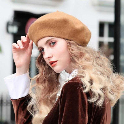 Béret style britannique - camel - M (56 - 58cm) | La boutique du chapeau
