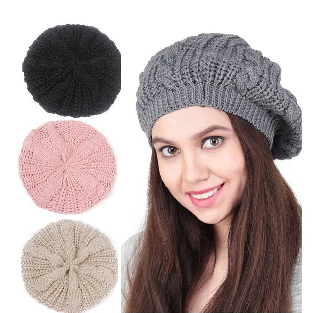 Béret tressé pour femme - Gris - Ajustable (du 54 au 59) | La boutique du chapeau