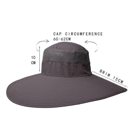 Bob de pêche large bord pour protection solaire - Gris foncé - XL (60 - 61cm) | La boutique du chapeau