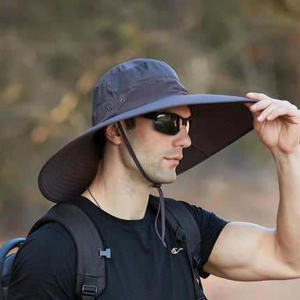 Bob de pêche large bord pour protection solaire - Gris foncé - XL (60 - 61cm) | La boutique du chapeau