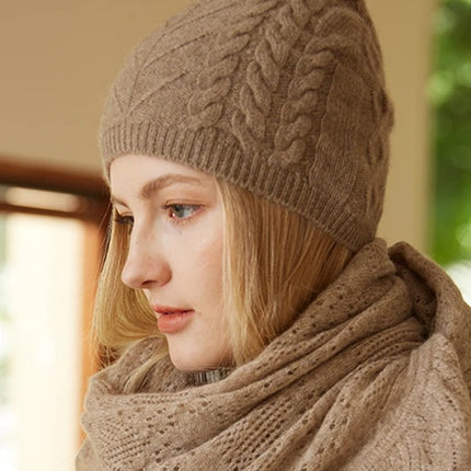 Bonnet 100% cachemire - Taupe - Ajustable (du 54 au 59) | La boutique du chapeau