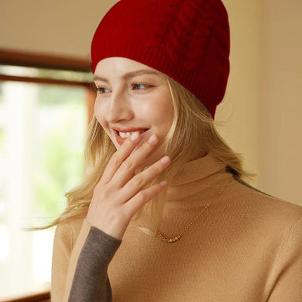 Bonnet 100% cachemire - Rouge - Ajustable (du 54 au 59) | La boutique du chapeau