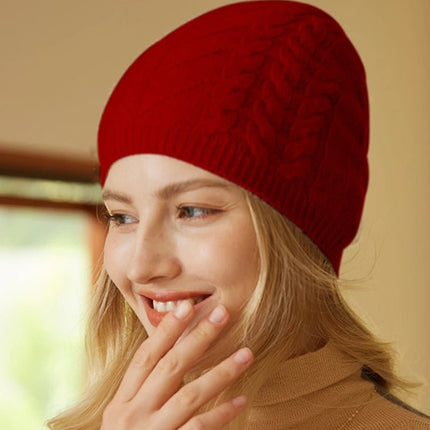 Bonnet 100% cachemire - Rouge - Ajustable (du 54 au 59) | La boutique du chapeau