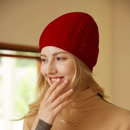 Bonnet 100% cachemire - Rouge - Ajustable (du 54 au 59) | La boutique du chapeau