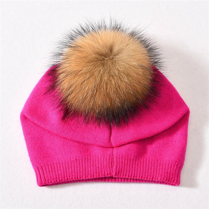 Bonnet à pompon pour femme - Fuchsia 2 - Ajustable (du 54 au 59) | La boutique du chapeau