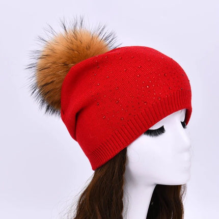 Bonnet à pompon pour femme - Rouge 3 - Ajustable (du 54 au 59) | La boutique du chapeau