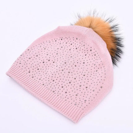 Bonnet à pompon pour femme - Blanc - Ajustable (du 54 au 59) | La boutique du chapeau