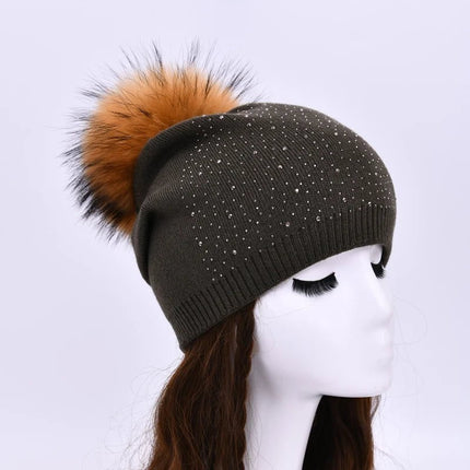 Bonnet à pompon pour femme - Vert 3 - Ajustable (du 54 au 59) | La boutique du chapeau