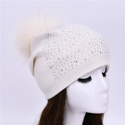 Bonnet à pompon pour femme - Gris clair 3 - Ajustable (du 54 au 59) | La boutique du chapeau