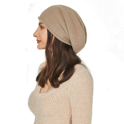Bonnet ample en cachemire pour femme - Camel - Ajustable (du 54 au 59) | La boutique du chapeau