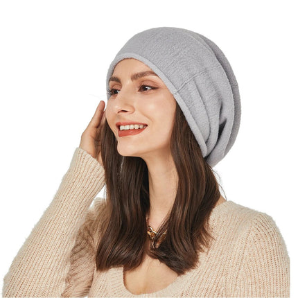 Bonnet ample en cachemire pour femme - Gris - Ajustable (du 54 au 59) | La boutique du chapeau