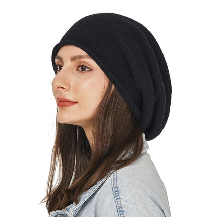 Bonnet ample en cachemire pour femme - Kaki - Ajustable (du 54 au 59) | La boutique du chapeau