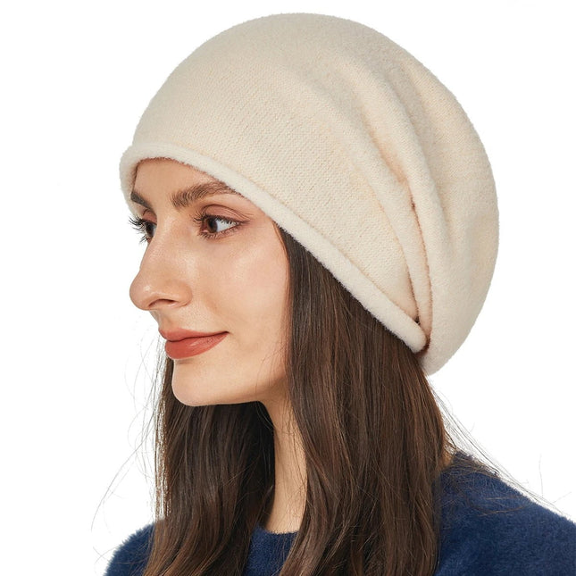 Bonnet ample en cachemire pour femme - Kaki - Ajustable (du 54 au 59) | La boutique du chapeau