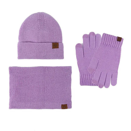 Bonnet cache - cou et gants d'hiver épais et chaud - kaki - Ajustable (du 54 au 59) | La boutique du chapeau