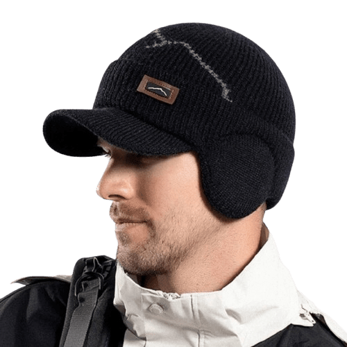Bonnet cache - oreilles - Noir - Ajustable (du 54 au 59) | La boutique du chapeau