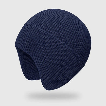 Bonnet cache - oreilles en coton - Bleu - Ajustable (du 54 au 59) | La boutique du chapeau