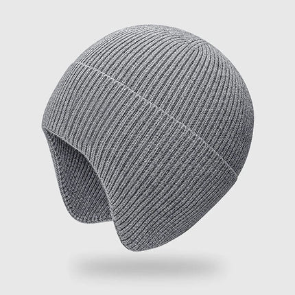 Bonnet cache - oreilles en coton - Gris - Ajustable (du 54 au 59) | La boutique du chapeau