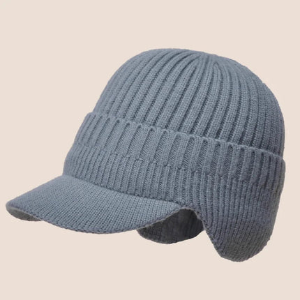 Bonnet casquette en laine pour homme - Gris - Ajustable (du 54 au 59) | La boutique du chapeau