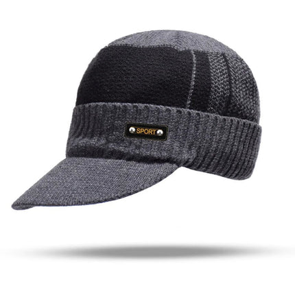 Bonnet casquette en laine pour homme - Violet/gris 2 - Ajustable (du 54 au 59) | La boutique du chapeau