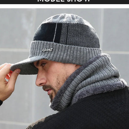 Bonnet casquette et cache - cou - Cache - cou noir - Ajustable (du 54 au 59) | La boutique du chapeau