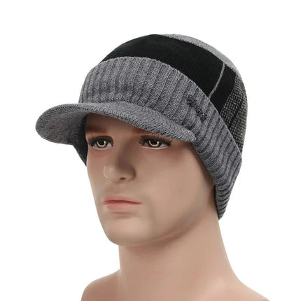 Bonnet casquette et cache - cou - Bonnet gris - Ajustable (du 54 au 59) | La boutique du chapeau