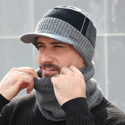 Bonnet casquette et cache - cou - Bonnet noir - Ajustable (du 54 au 59) | La boutique du chapeau