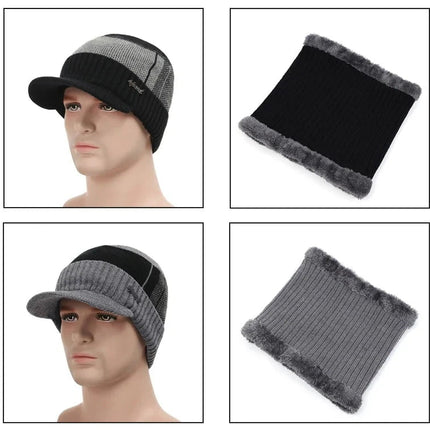 Bonnet casquette et cache - cou - Cache - cou noir - Ajustable (du 54 au 59) | La boutique du chapeau